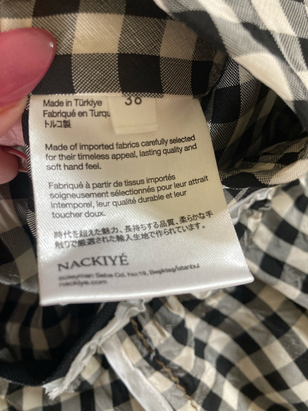 Nackiy Short But Sweet Gingham Nwt Check Olympic Shorts In Noir Vichy — image 6 of 8